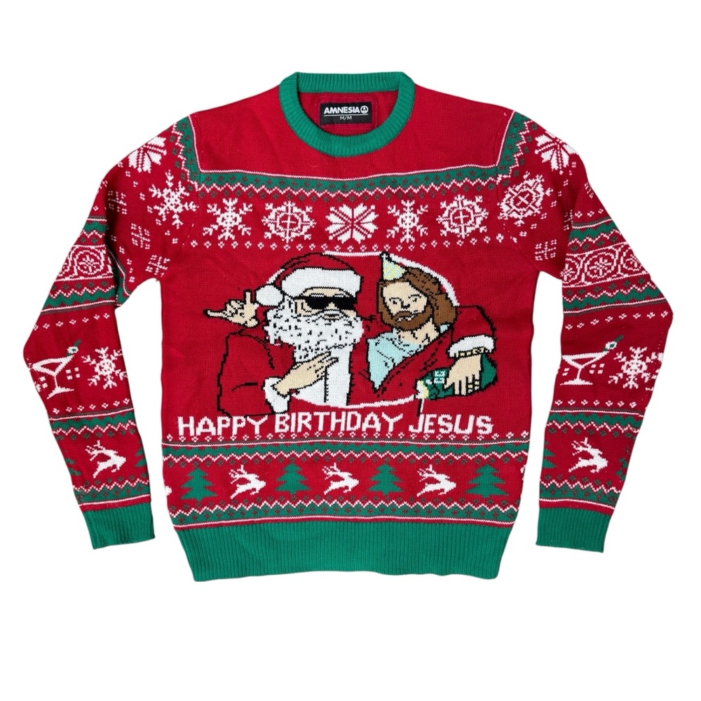 Happy Birthday Jesus Medium Christmas Sweater